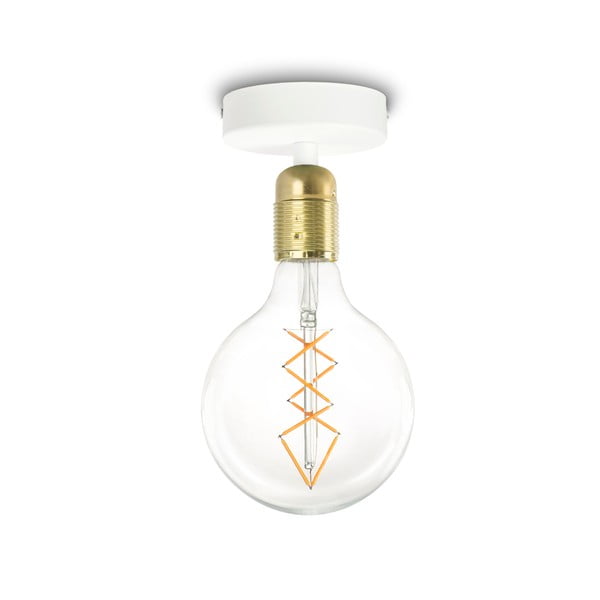 Bijela stropna lampa sa zlatnim grlom Bulb Attact Uno