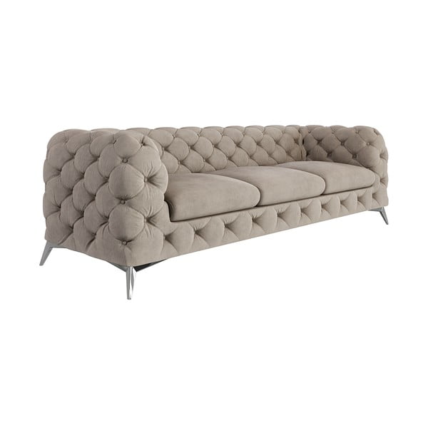 Sivo-bež baršunasti sofa 243 cm Chelsea – Ropez-image-2