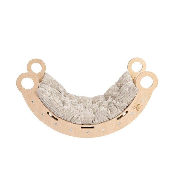 Bež/u prirodnoj boji ljuljačka od masivnog bora 39x75x38 cm Montessori – Meowbaby