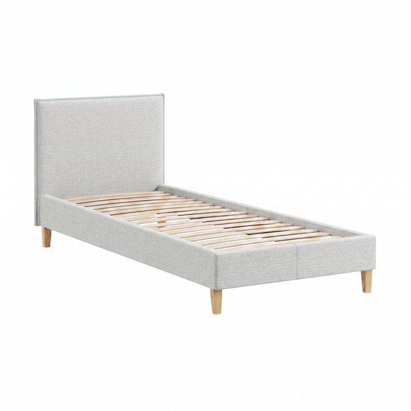 Svijetlo sivi tapecirani krevet s podnicom 90x200 cm Tina – Ropez