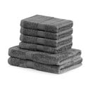 Set s 2 tamno siva velika ručnika i 4 mala ručnika DecoKing Bamby Charcoal