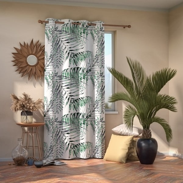 AmeliaHome Palmleaves Zelena zavjesa, 140 x 245 cm