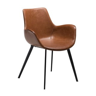 Blagovaonska stolica od svijetlosmeđe kože s naslonima za ruke DAN-FORM Denmark Hype
