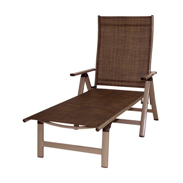 Smeđa metalna sklopiva vrtna ležaljka London – Sun Garden