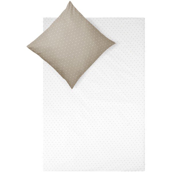 Bijelo-smeđa flanelna posteljin Fovere Betty, 155 x 220 cm-image-2