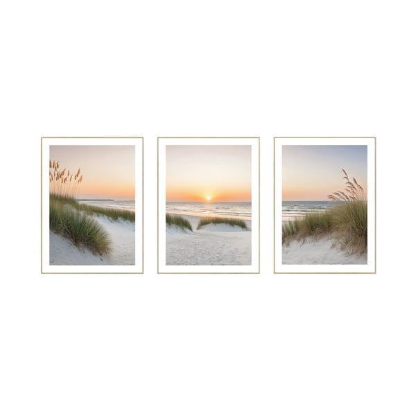 Slike u setu 3 kom 30x40 cm Sunrise on the Beach – knor