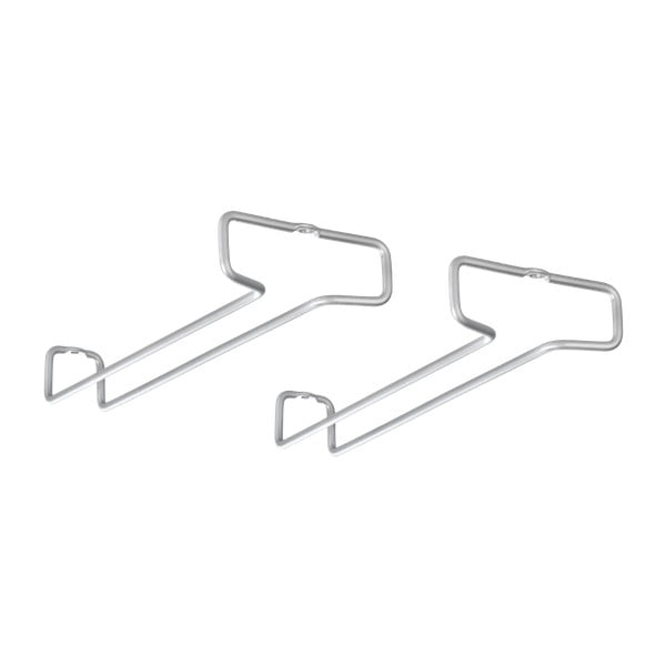 Željezni zidni stalci za čaše u setu 2 kom u srebrnoj boji Rail – Metaltex-image-1