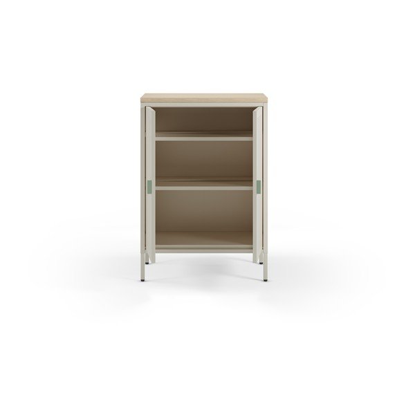 Krem/u prirodnoj boji metalni ormarić 70x100x40 cm Sayla – Marckeric-image-2