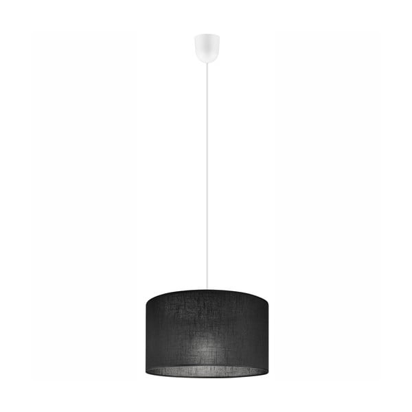 Crna viseća svjetiljka s tekstilnim sjenilom ø 35 cm Vivian – LAMKUR
