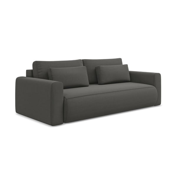 Tamno siva baršunasti sklopiva/s prostorom za odlaganje sofa 238 cm Kapua – Makamii-image-1