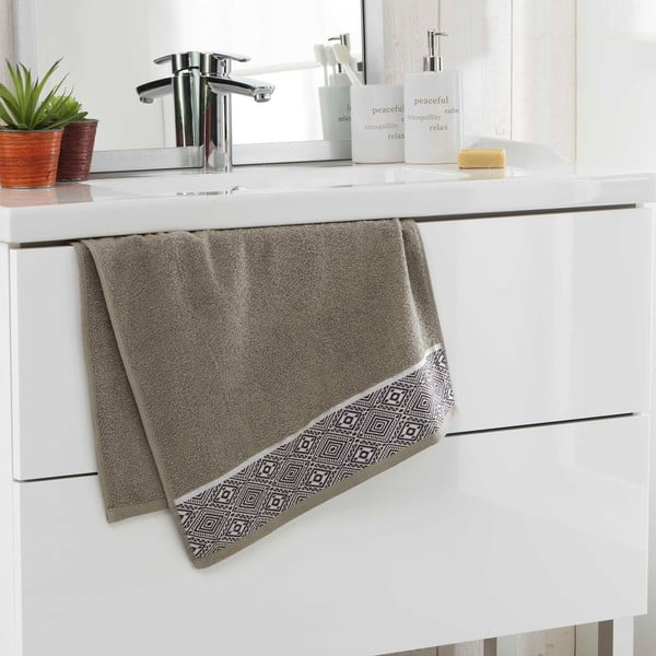 Kaki zeleni pamučni ručnik od frotira 50x90 cm Esteban – douceur d'intérieur-image-1