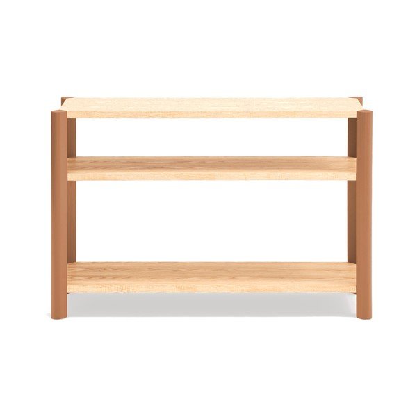 Ciglasti/u svijetloj prirodnoj boji regal u dekoru hrasta 126x84x43 cm Bona – Teulat