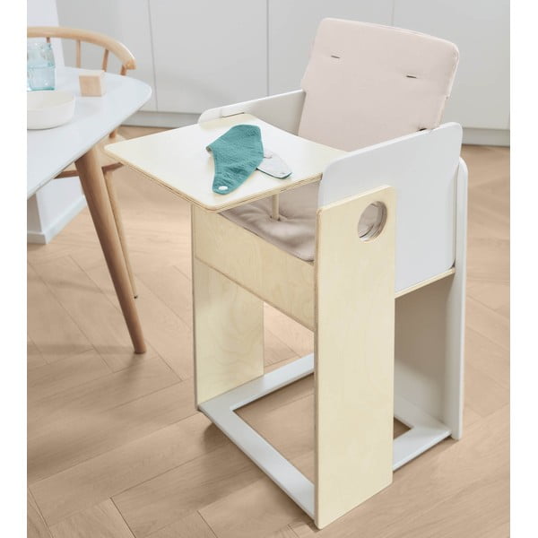 Bijela/u prirodnoj boji dječja blagovaonska stolica Nuun – Kave Home-image-1