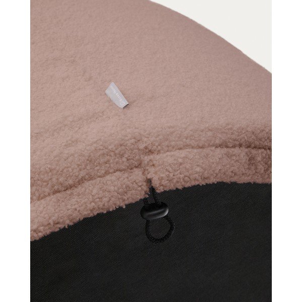 Svijetlo ružičasti tabure od bouclé tkanine Kaeli – Kave Home-image-4