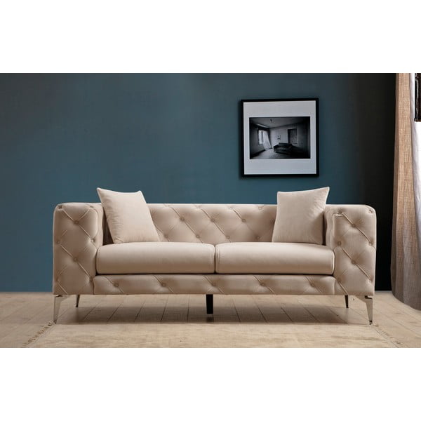 Bež baršunasti sofa 197 cm Como – Balcab Home