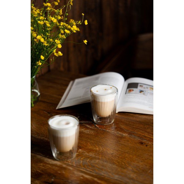 Staklene šalice u setu 2 kom za cappuccino 250 ml Livio Duo – Vialli Design-image-1