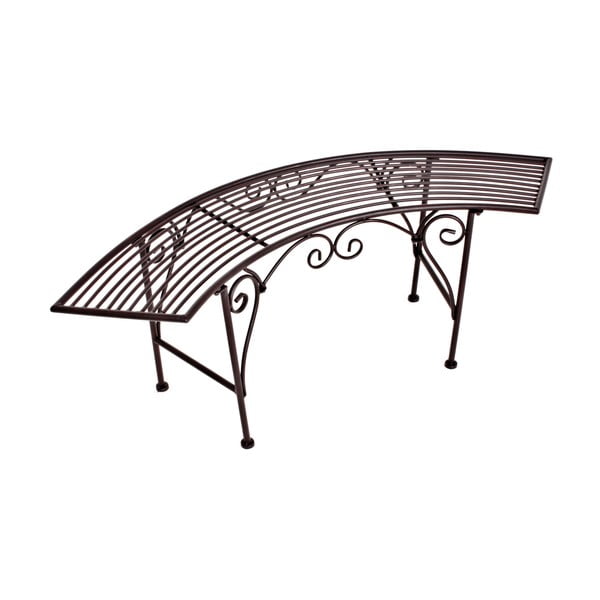 Crna/tamno smeđa metalna vrtna klupa Fuego – Garden Pleasure-image-4