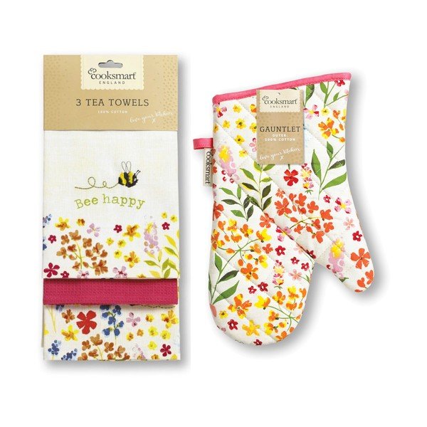 Ručnici i rukavica u setu 4 kom Bee Happy – Cooksmart ®