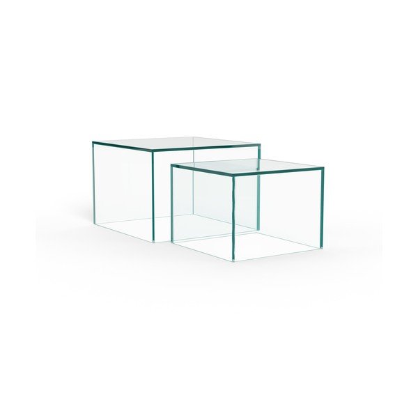 Stakleni stolići za kavu u setu 2 kom 50x50 cm Dice – Actona-image-3