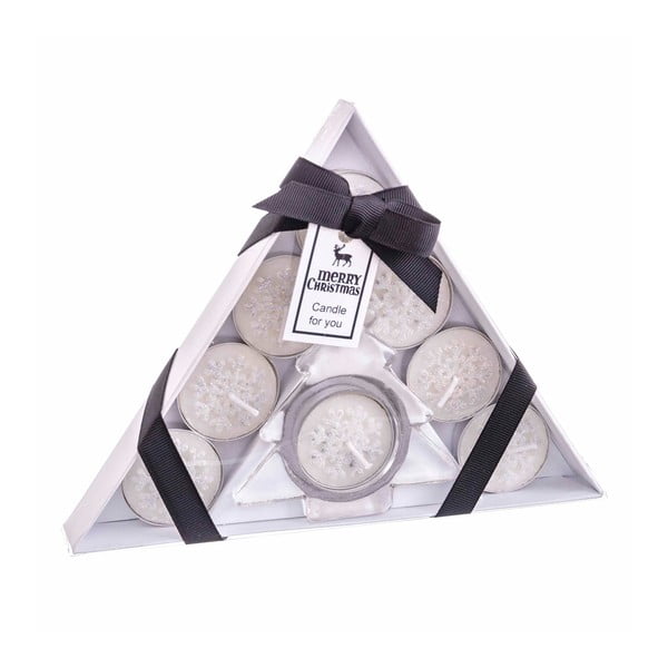 Komplet svijeća i svijećnjak 8 kom s božićnim motivom – Casa Selección