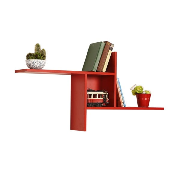 Crvena polica s više razina 100 cm Cross – Kalune Design-image-3