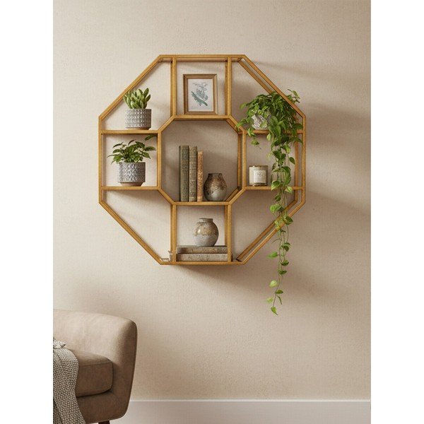 Metalna polica s više razina u prirodnoj boji 92 cm Zariah – Premier Housewares-image-1