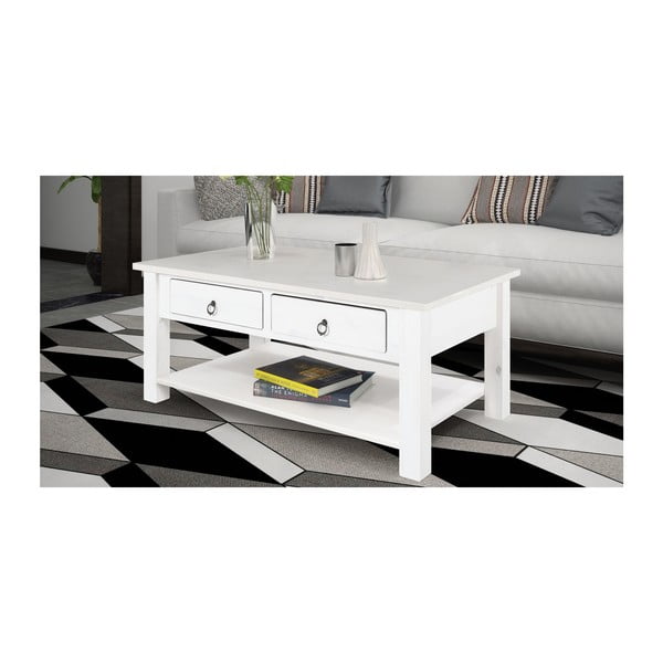 Bijeli stolić za kavu od borovine Støraa Inda-image-2