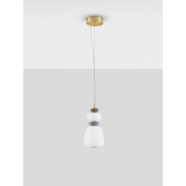 Bijela/u zlatnoj boji metalna LED viseća svjetiljka s mogućnosti zatamnjivanja s porculanskim sjenilom/sa staklenim sjenilom ø 17 cm Palo – Nova Luce-image-3