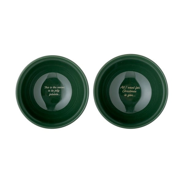 Bijele/zelene zdjelice u setu 2 kom s božićnim motivom od kamenine 500 ml Grazia – Bloomingville-image-2