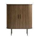 Smeđi ormarić u dekoru hrasta s kliznim vratima 100x118 cm Nola – Unique Furniture