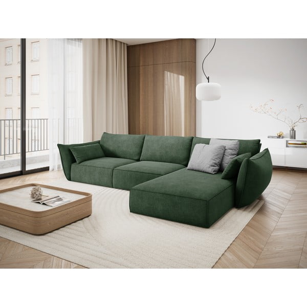 Tamno zelena kutna garnitura (desni kut) Vanda - Mazzini Sofas-image-1