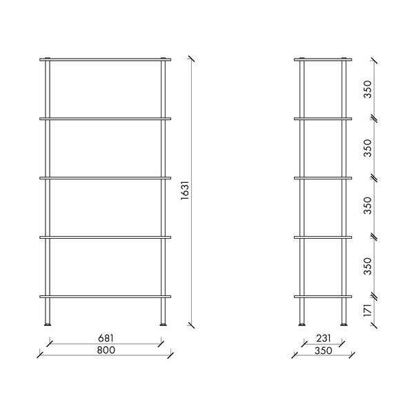 Plavi regal u dekoru hrasta 80x163x35 cm Teidi – noo.ma-image-4