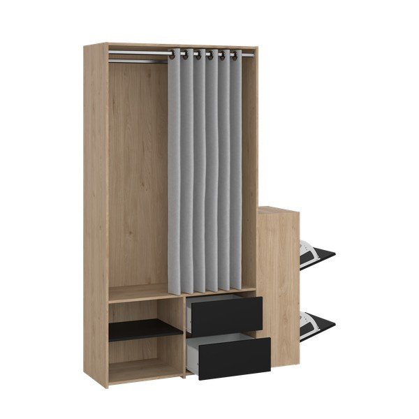 Crni/u prirodnoj boji set za hodnik u dekoru hrasta Kit – Tvilum-image-3