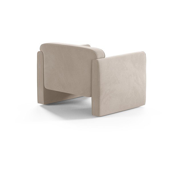 Bež baršunasti fotelja Abby – Micadoni -image-2