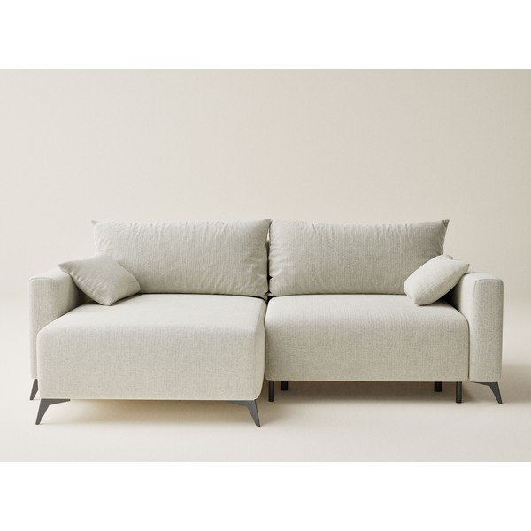 Krem sklopiva/s prostorom za odlaganje kutna garnitura od šenila (s lijevim kutom/s ležaljkom) Leon – Maison de Rêve-image-2