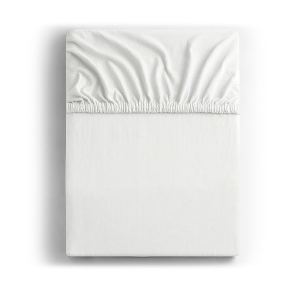 Bijela elastična posteljina DecoKing Amber Collection, 200/220 x 200 cm