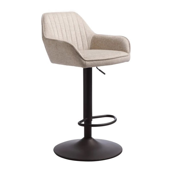 Bež podstavljena barska stolica podesive visine/s naslonima za ruke (visine sjedala 65 cm) Nolan – Unique Furniture