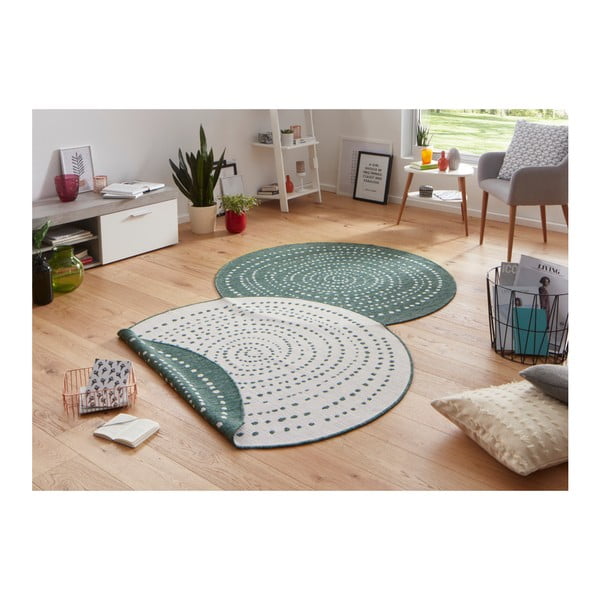 Dvostrani zeleni vanjski tepih NORTHRUGS Bali, Ø 140 cm-image-1