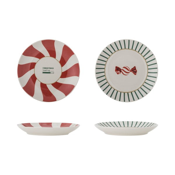 Crveni/krem desertni tanjuri u setu 2 kom s božićnim motivom od kamenine ø 12,5 cm Yule – Bloomingville-image-3