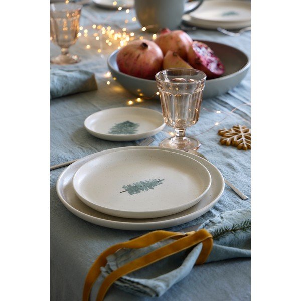 Krem desertni tanjuri u setu 4 kom s božićnim motivom od kamenine ø 22 cm Pacifica Christmas Tree – Casafina-image-4