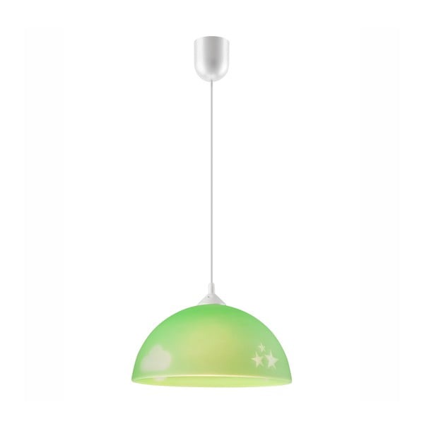 Zelena dječja svjetiljka sa staklenim sjenilom ø 30 cm Day & Night – LAMKUR