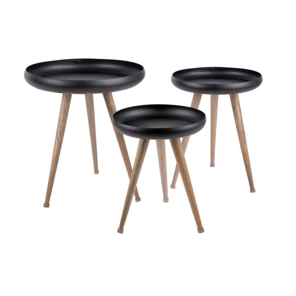 Metalni okrugli pomoćni stolići u setu 3 kom  Tripod  – Leitmotiv