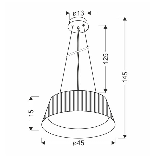 Crna LED viseća svjetiljka s metalnim sjenilom ø 45 cm Umbria – Candellux Lighting-image-3