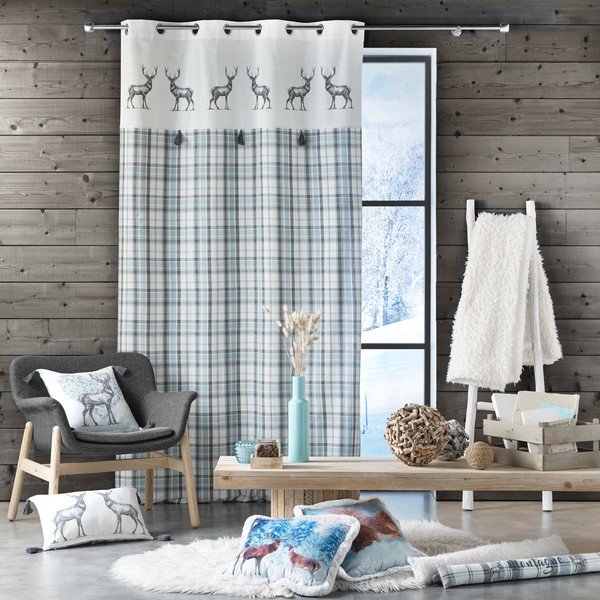 Bijela/plava zavjesa 140x240 cm Megeve – douceur d'intérieur-image-2