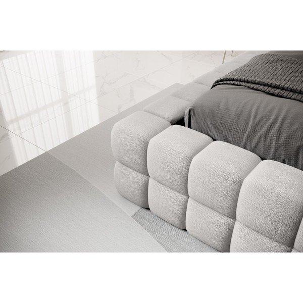 Sivi tapecirani bračni krevet s prostorom za odlaganje s podnicom 160x200 cm Dizzle – ELTAP-image-4