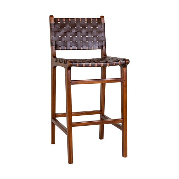 Crna/smeđa barska stolica od masivne tikovine 101 cm Perugia – House Nordic