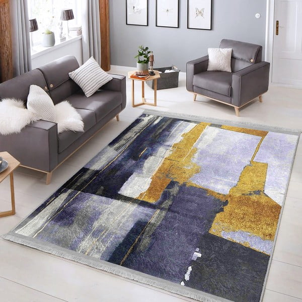 Žuti /tamno plavi periv tepih 160x230 cm Unique – Mila Home-image-3