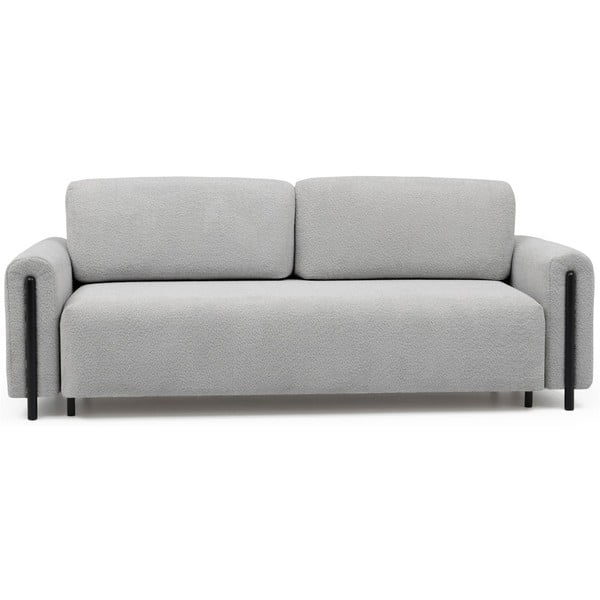 Svijetlo siva sklopiva/s prostorom za odlaganje sofa od bouclé tkanine 244 cm Arcadova – ELTAP