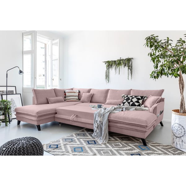 Ružičasta kutna garnitura u obliku slova U Miuform Stylish Stan, lijevi kut-image-4