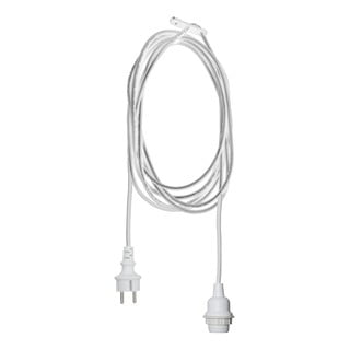 Bijeli kabel s nastavkom za žarulju Star Trading Cord Ute, dužina 2,5 m